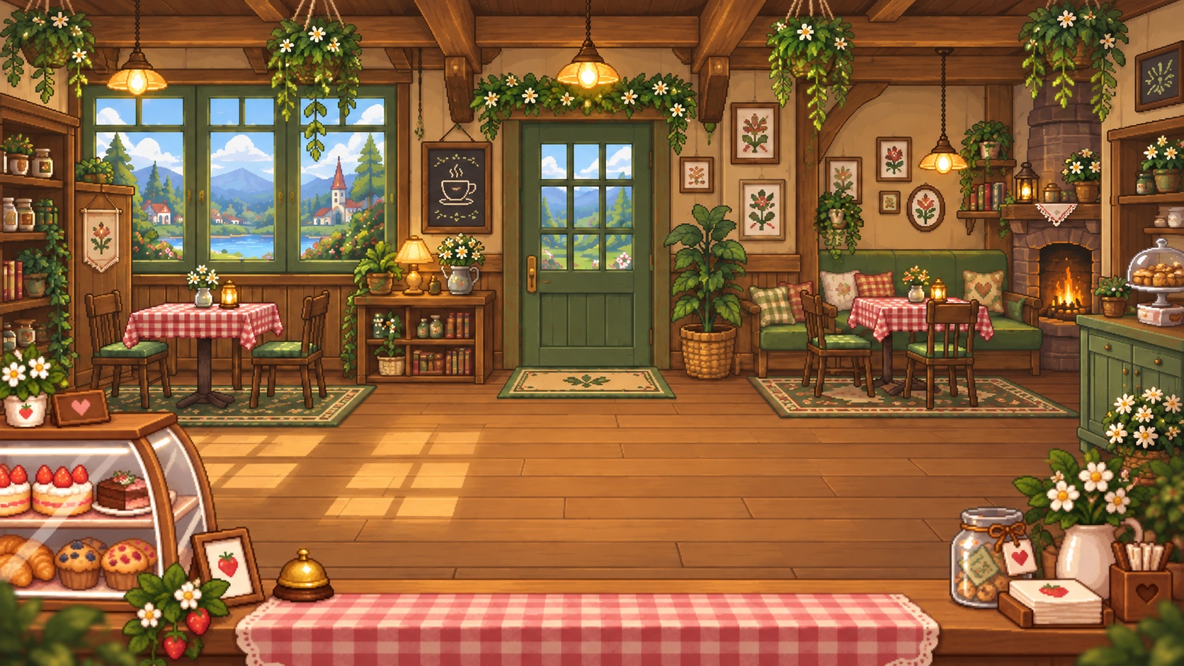 A sunny, flower-filled cottage café